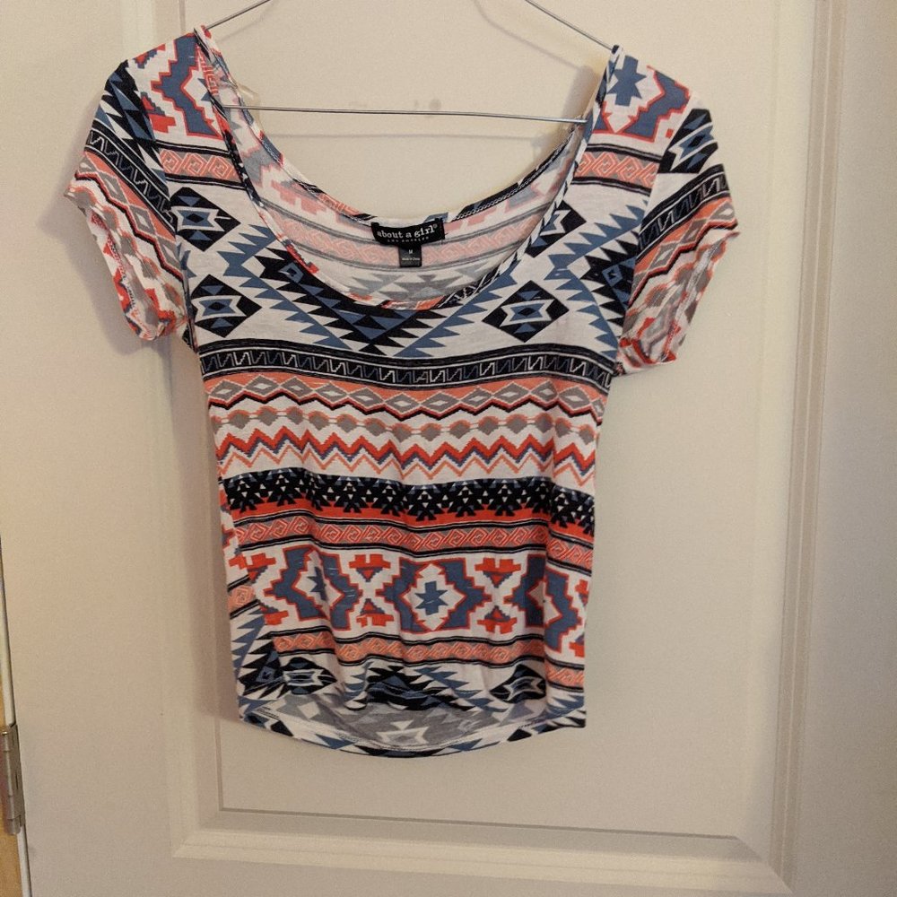 Aztec Pattern Crop Top